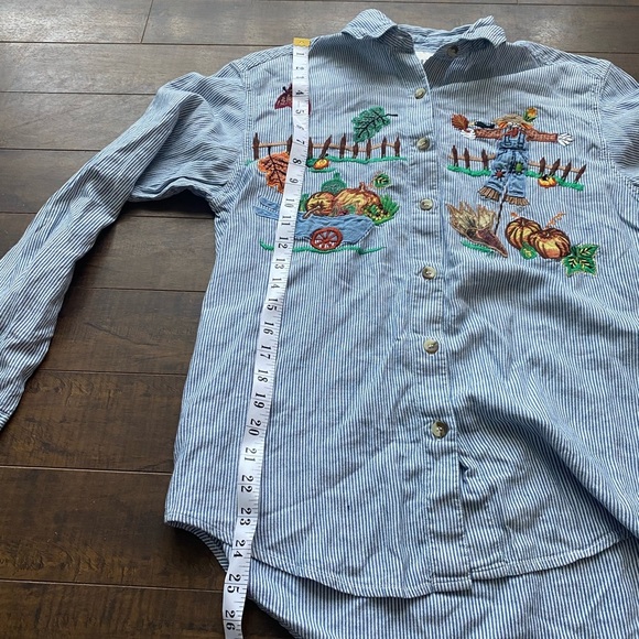 Casey & Max Whimsical Fall Embroidered Buttton up - Picture 9 of 12